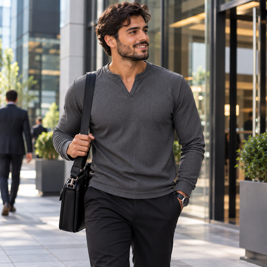 Chemise texturée décontractée automne-hiver